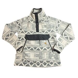 Carhartt Pullover Sherpa Fleece Jacket Aztec Western Geometric Grey Gorpcorp XS